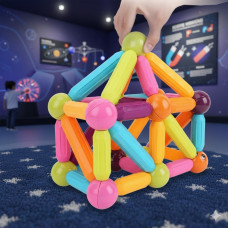 Развивающий магнитный конструктор Magnetic Sticks, 25 деталей, пластиковые элементы в кейсе