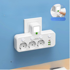 Разветвитель розетки AND 5378 3 выхода USB удлинитель питания