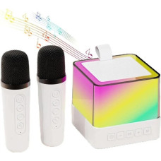 Портативная Bluetooth колонка караоке K18 с 2 микрофонами, беспроводная акустика с RGB-подсветкой, FM USB TF AUX