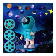 Проектор звездного неба Astronaut Infinity Star с картриджами, LED ночник-астронавт с пультом управления