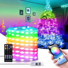 Светодиодная гирлянда 10 м Bluetooth RGB LED лента с управлением со смартфона USB Dreamcolor, уличное освещение для дома и сада