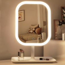 Зеркало косметическое LED с подсветкой настольное сенсорное с подставкой