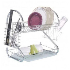 Сушилка для посуды A-PLUS 1154 двухуровневая настольная с поддоном dish rack органайзер