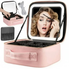 Бьюти кейс Make Up с LED зеркалом, косметичка дорожная с подсветкой для косметики