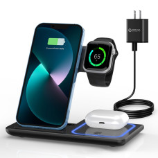 Зарядная станция 3в1 Proda PD-W19 беспроводная для телефона часов и наушников