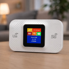 Мобільний Wi-Fi роутер 4G/5G, портативний модем із SIM-карткою, дисплеєм і акумулятором 3000 мА·год на 10 пристроїв