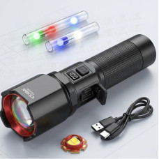 Портативний ручний ліхтарик Coba CB-2506 LED акумуляторний кишеньковий світильник з USB зарядкою та 5 режимами роботи