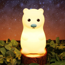 Дитячий силіконовий нічник Ведмедик LED сенсорний з USB-зарядкою і двома режимами освітлення