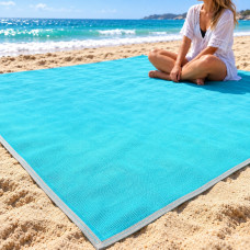Пляжний килимок антипісок Sand Free Mat 200×150 см із двошаровою сіткою та кільцями для кріплення