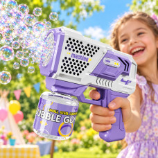 Пістолет для мильних бульбашок Bubble Gun P162 автоматичний з підсвіткою музикою 3 батарейки AA