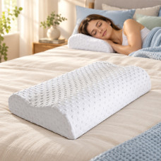 Контурна подушка Memory Latex Pillow 46×27 см із двома валиками для сну на спині та боці