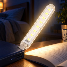 Ліхтарик LED USB 8LED компактний з теплим білим світлом 4000 К 4 Вт